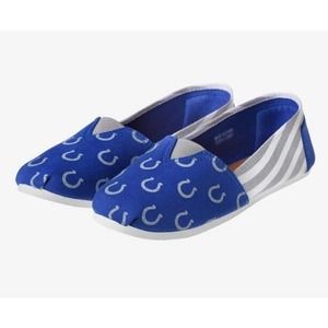 FOCO NFL Football Women's Indianapolis Colts Canvas‎ Slip On Shoe New with Tags